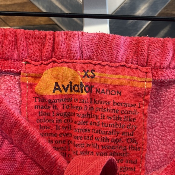 Aviator Nation Hand Dyed Sweatpants Crystal Red Tie Dye XS - Picture 4 of 7